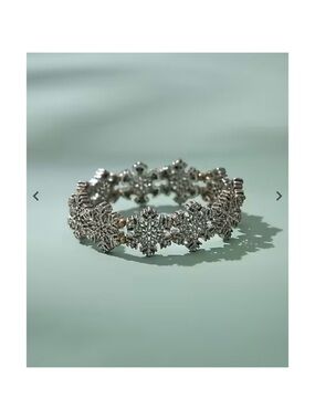J. Jill Silver Snowflake Crystal Stretch Bracelet